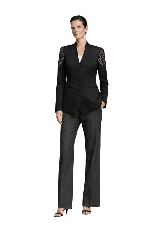 1990s Black Synthetic Blazer - Model
