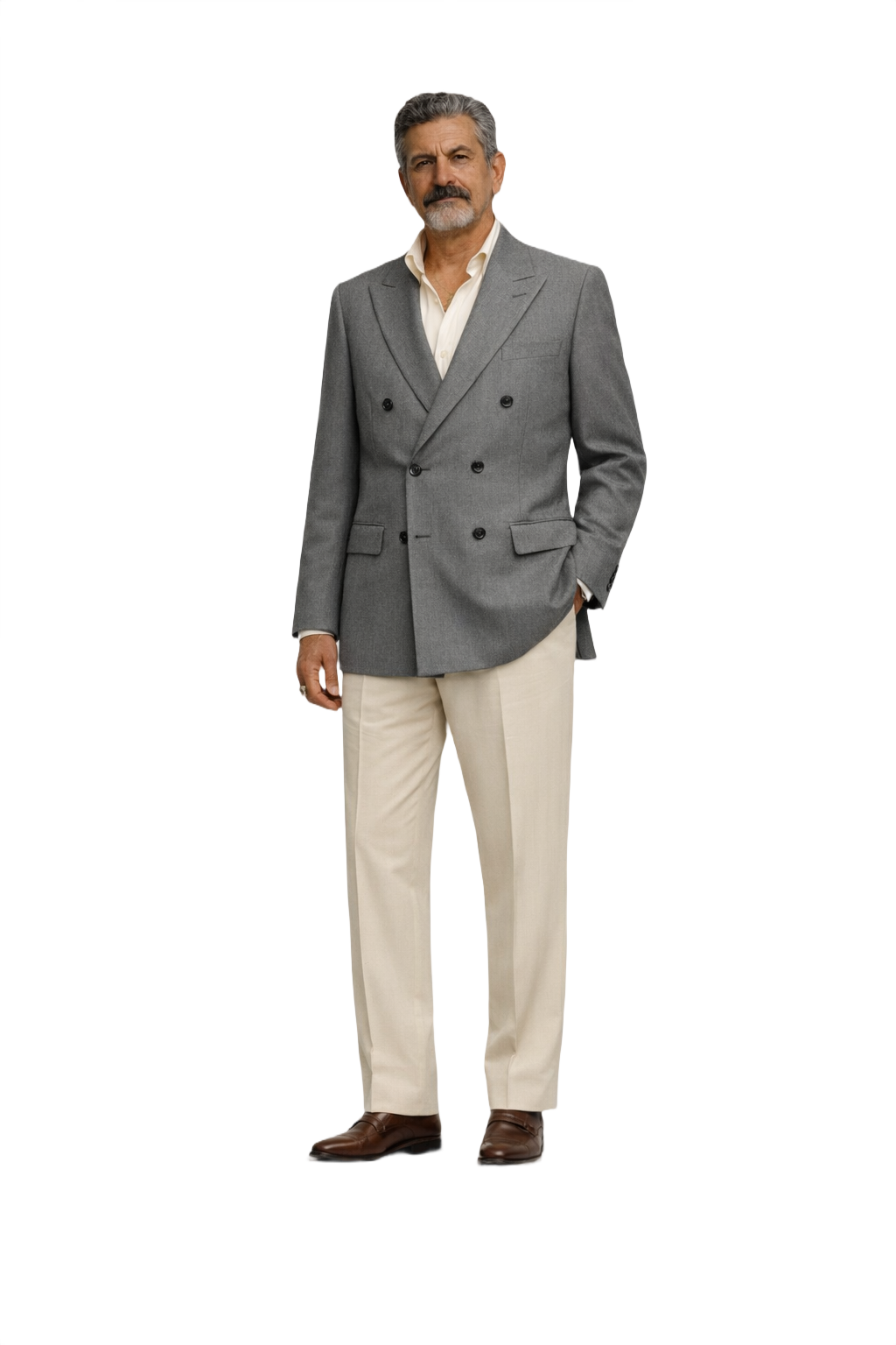 1980s Grey Wool Blazer - Model