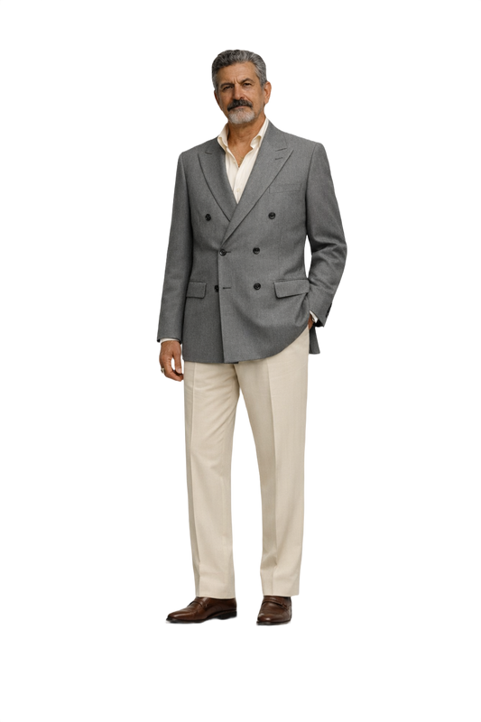 1980s Grey Wool Blazer - Model