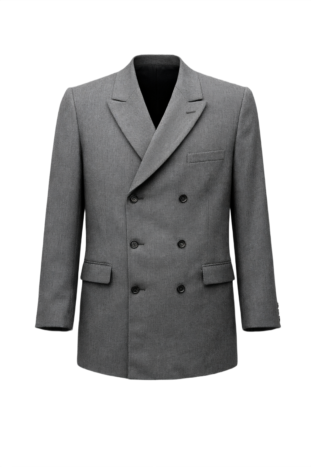 1980s Grey Wool Blazer - Front View