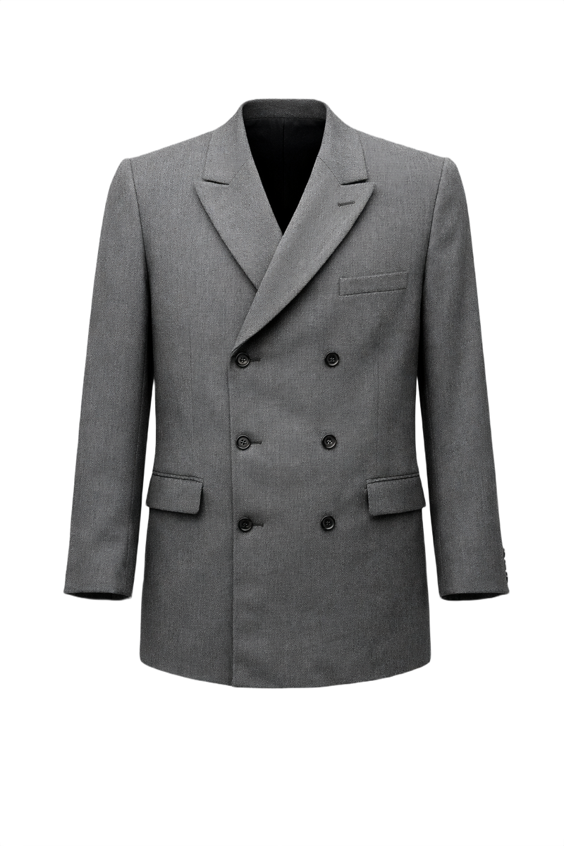1980s Grey Wool Blazer - Front View