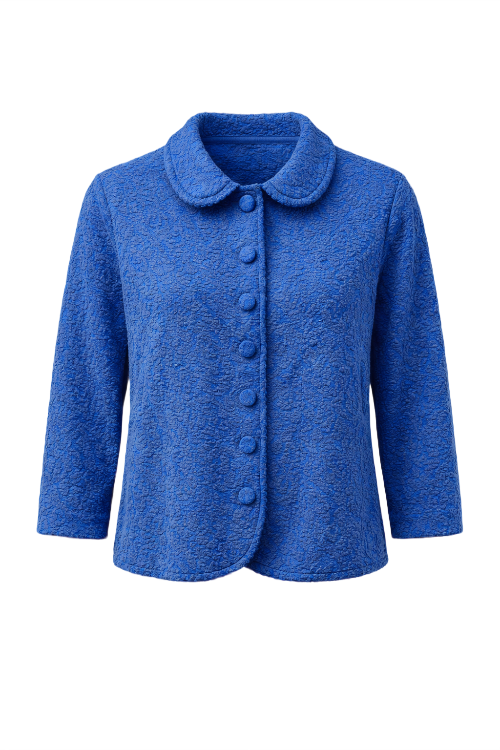 1960s Blue Unknown Fabric Jacket - Front View