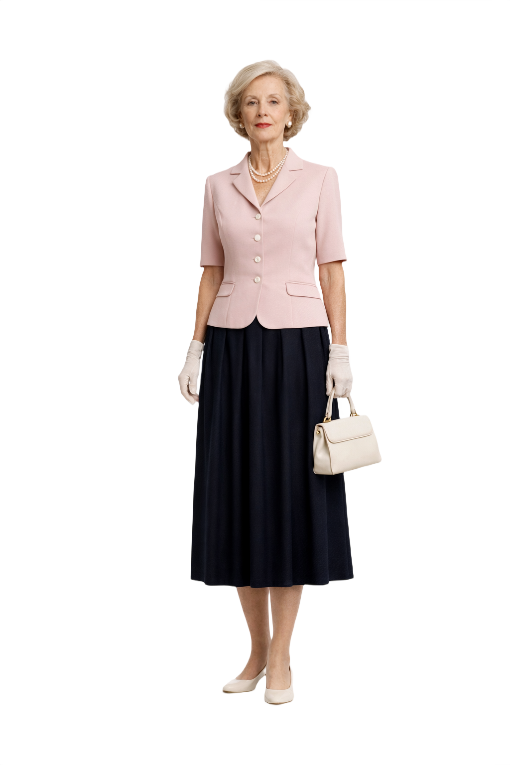 1950s Navy Blue Wool Skirt - Model