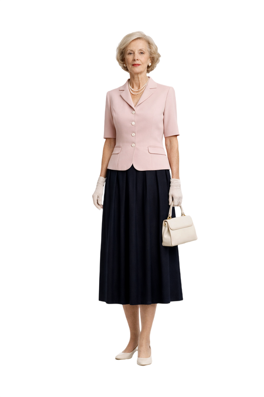 1950s Navy Blue Wool Skirt - Model