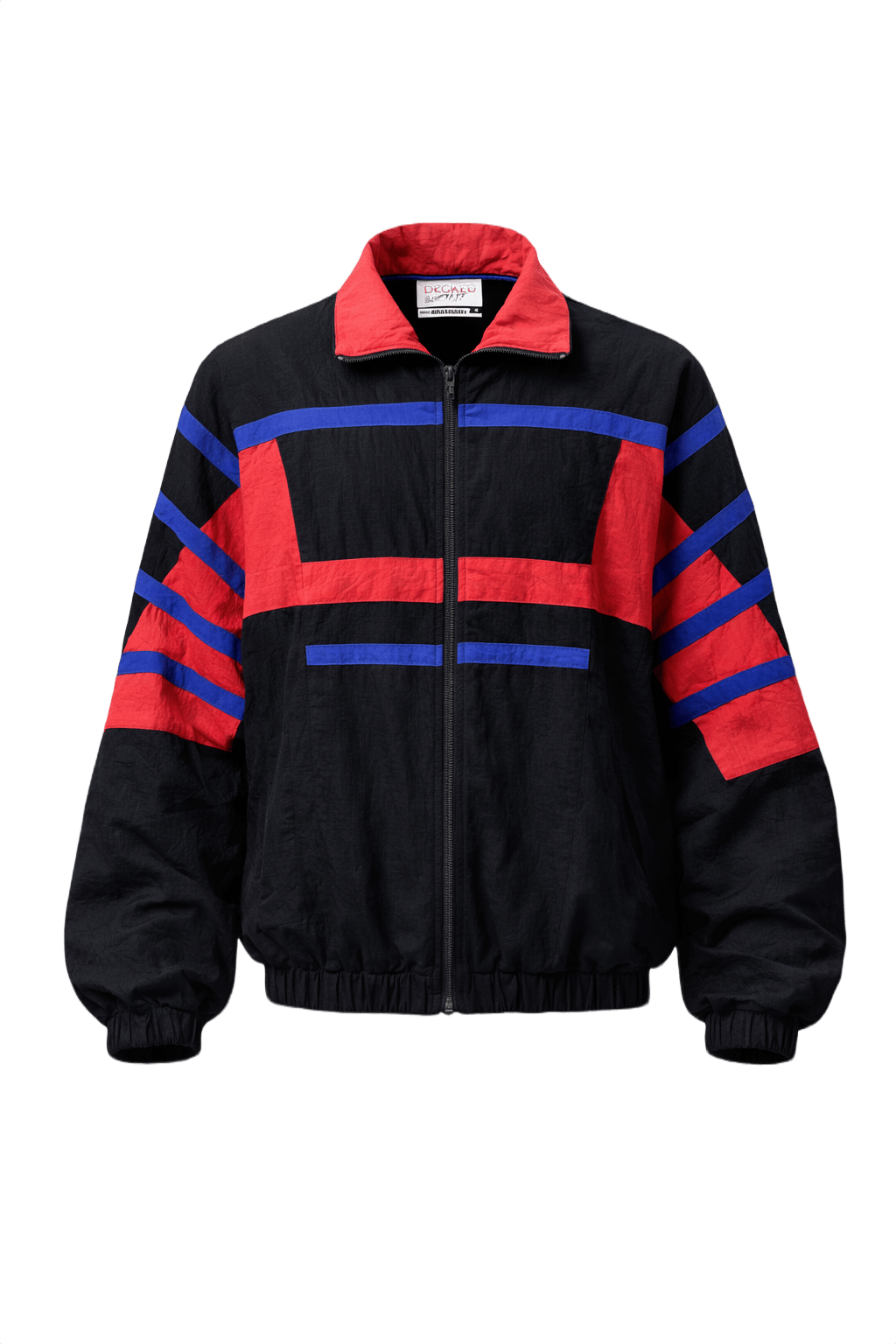 1980s Black Nylon Jacket - Front View