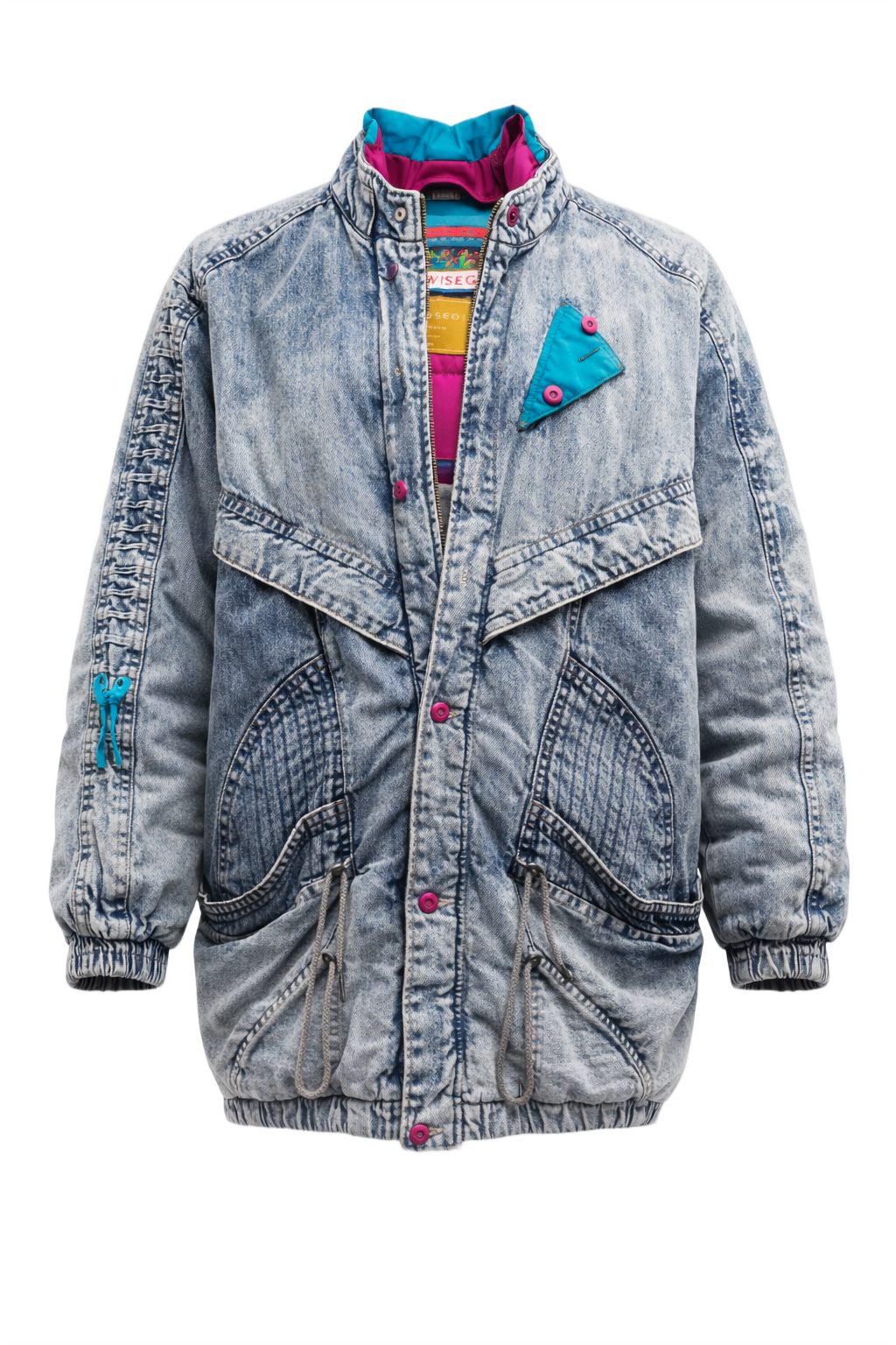 1980s Light Denim Blue Denim Jacket - Front View