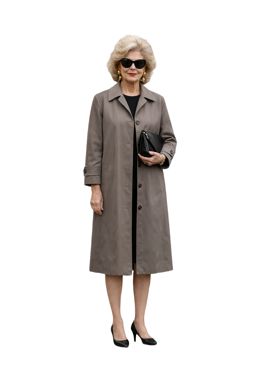 1980s Taupe Cotton Blend Coat - Model