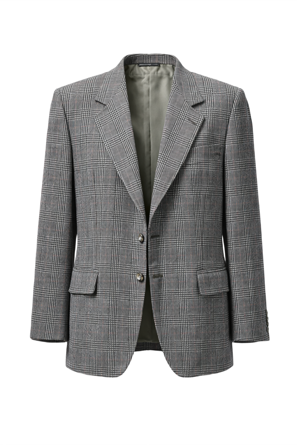 1980s Grey Wool Blazer - Front View
