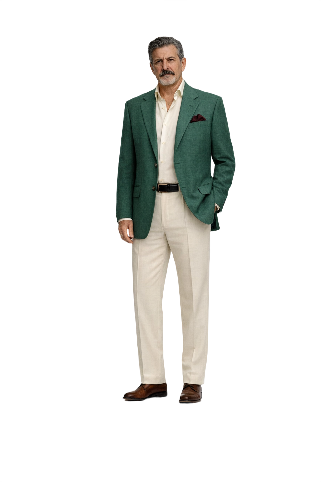 1980s Teal Green Wool Blend Blazer - Model