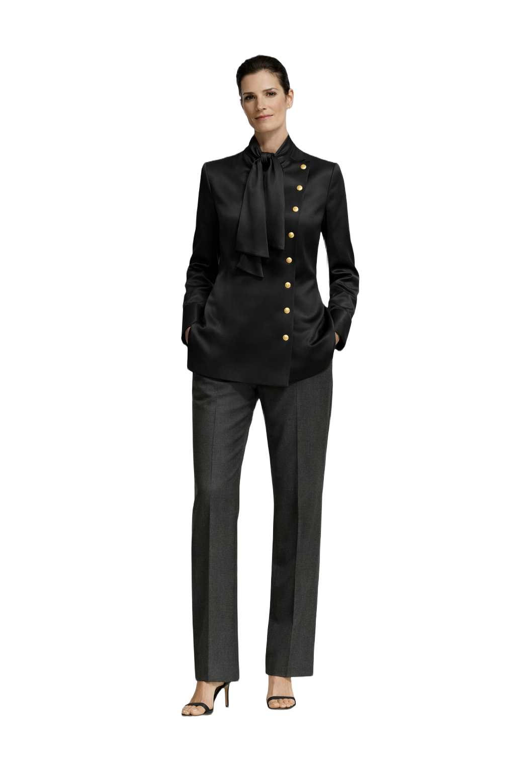 1990s Black Silk Blend Blazer - Model