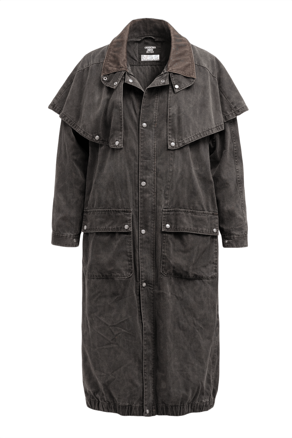 1980s Charcoal Gray Cotton Jacket - Front View
