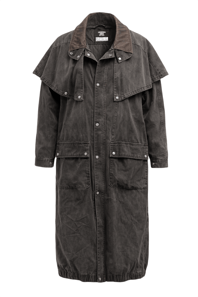 1980s Charcoal Gray Cotton Jacket - Front View