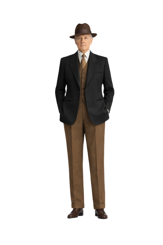 1930s Black Wool Blazer - Model
