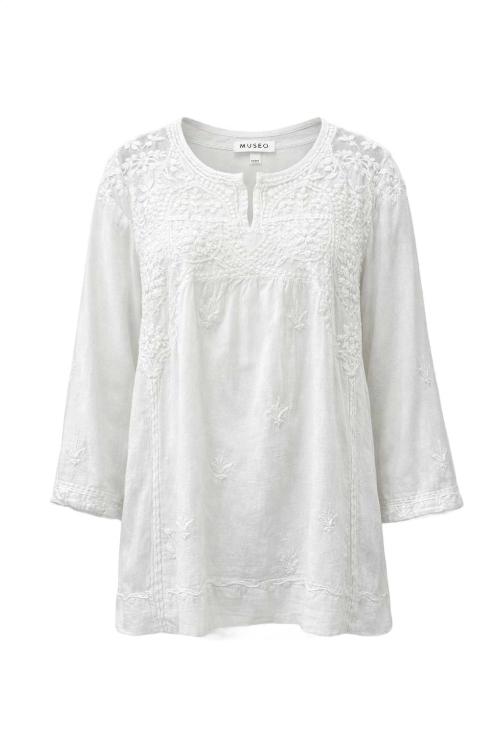1970s White Cotton Blouse - Front View