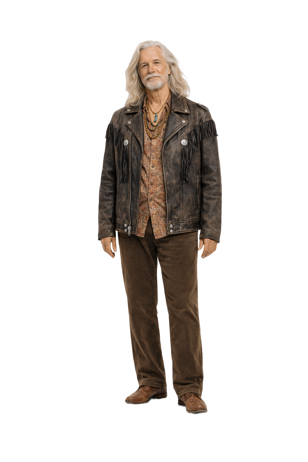 1970s Charcoal Grey Leather Jacket - Model