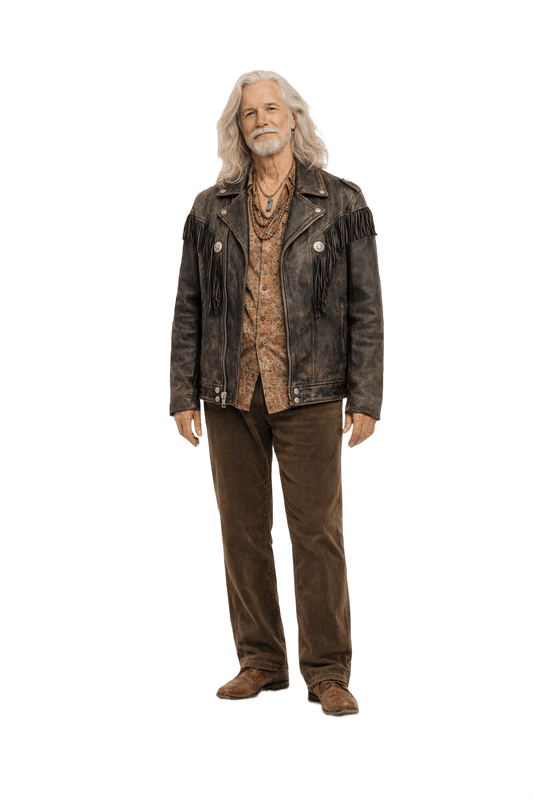 1970s Charcoal Grey Leather Jacket - Model