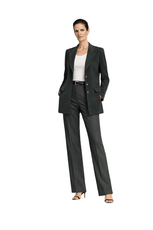 1990s Dark Charcoal Grey Suede Blazer - Model