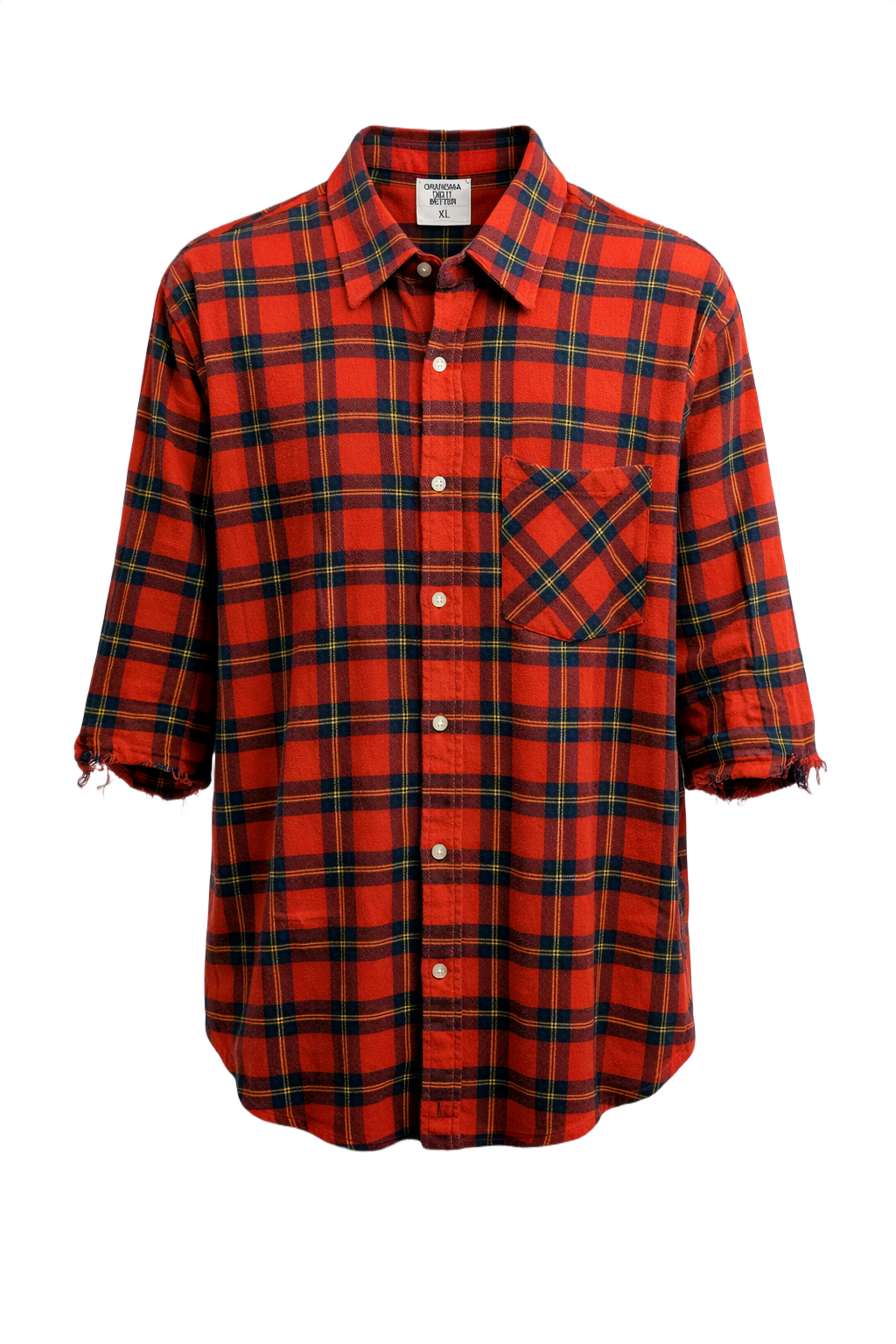 1990s Red Flannel Shirt - Front View