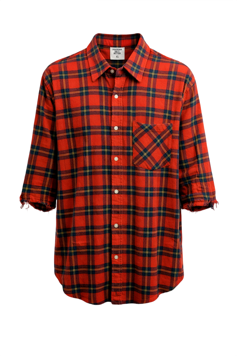 1990s Red Flannel Shirt - Front View