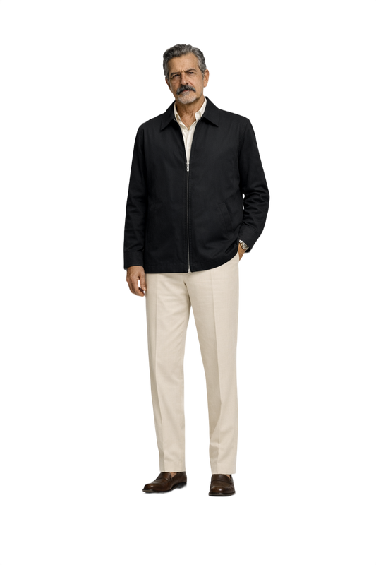 1980s Black Synthetic Blend Jacket - Model