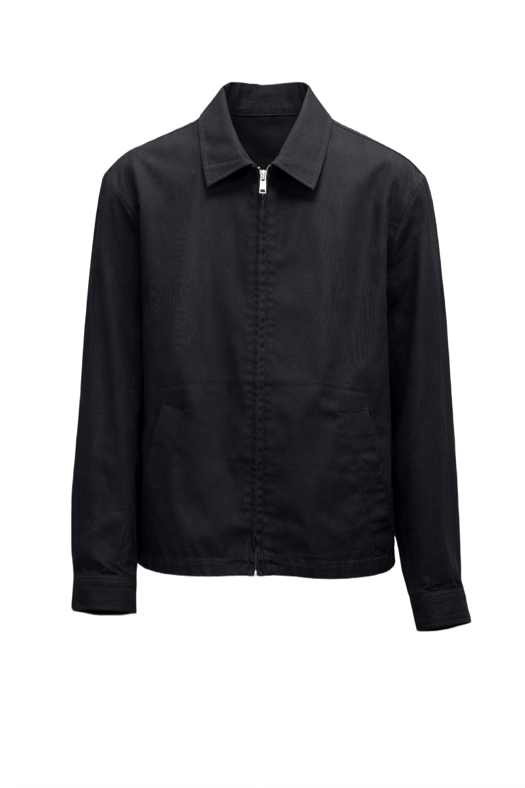 1980s Black Synthetic Blend Jacket - Front View