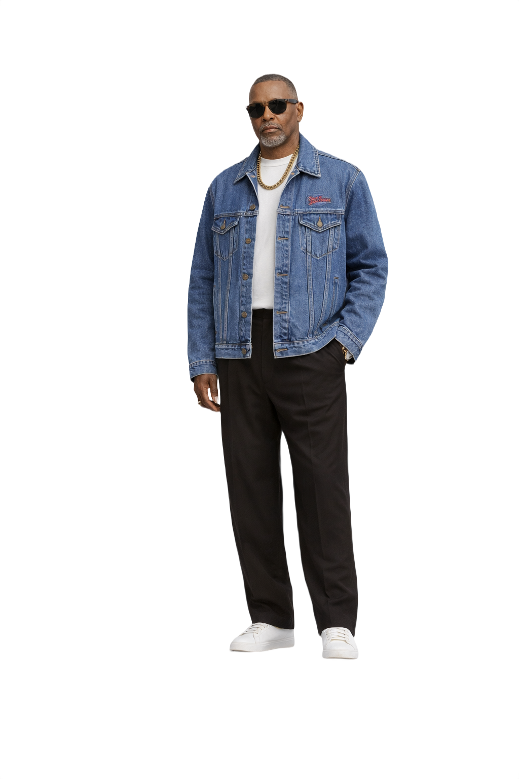 1990s Blue Denim Jacket - Model