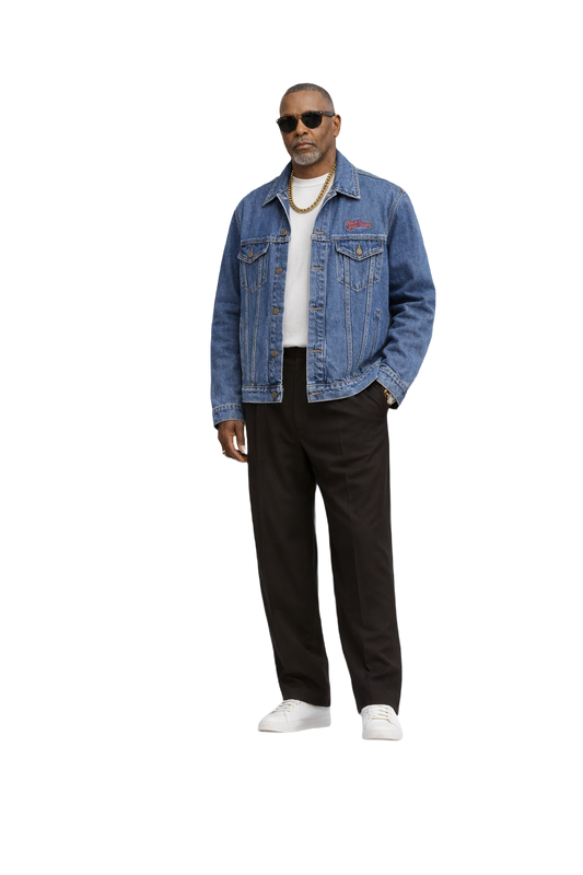1990s Blue Denim Jacket - Model