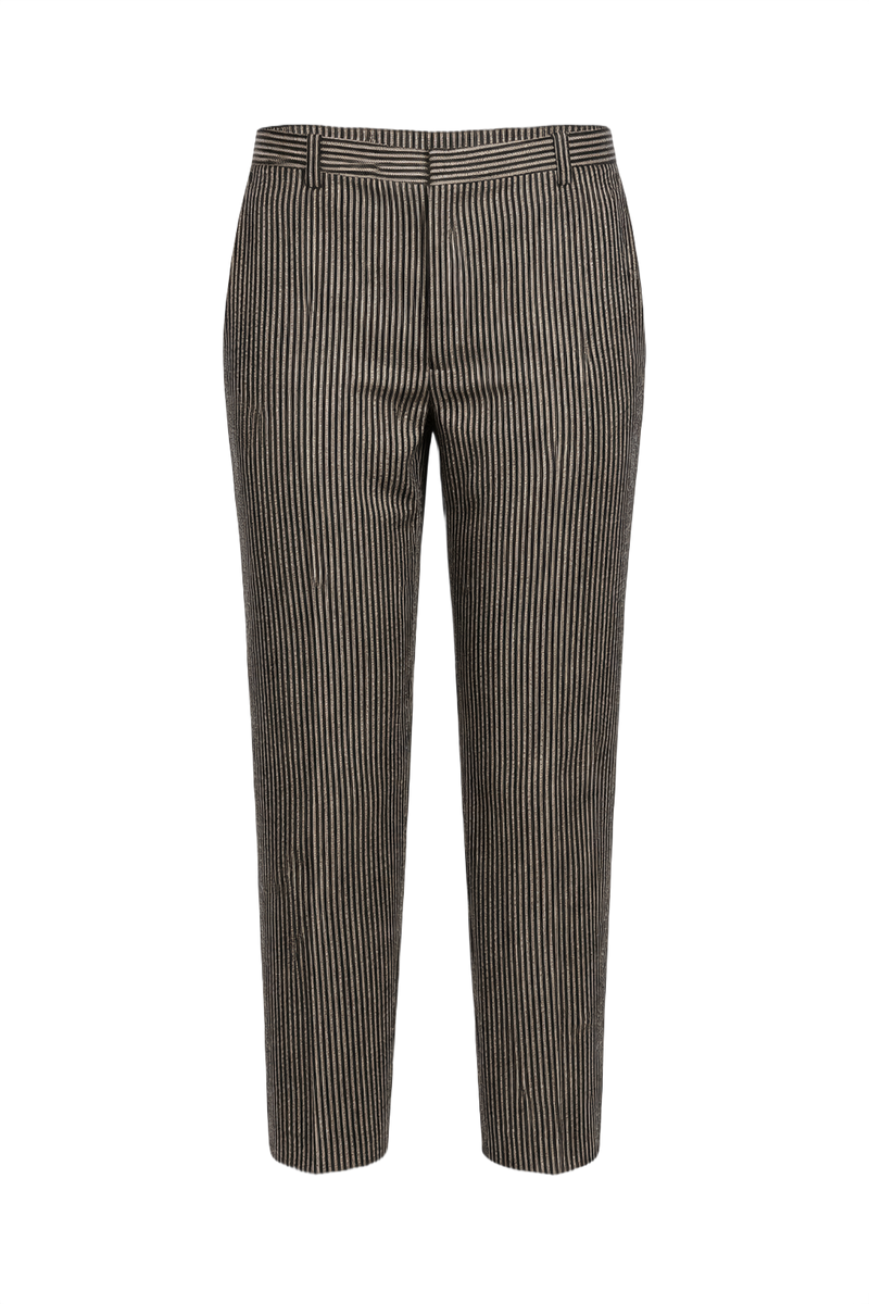 1970s Black Polyester Trousers - Front View