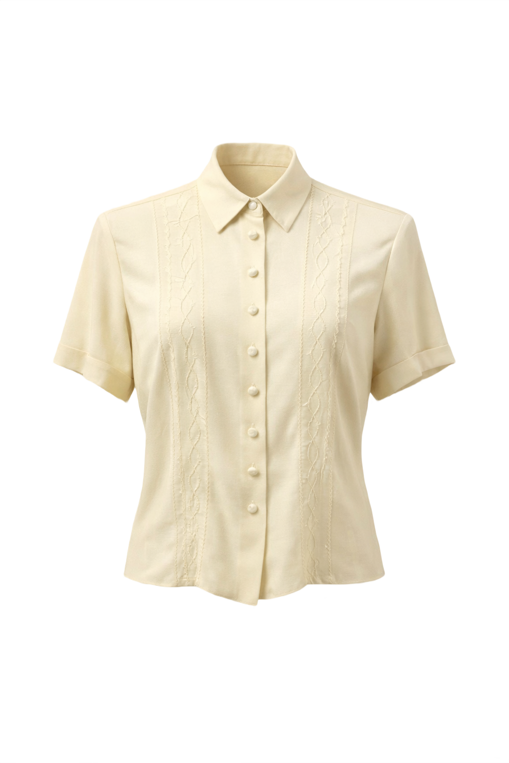 1930s Cream Silk Blouse - Front View