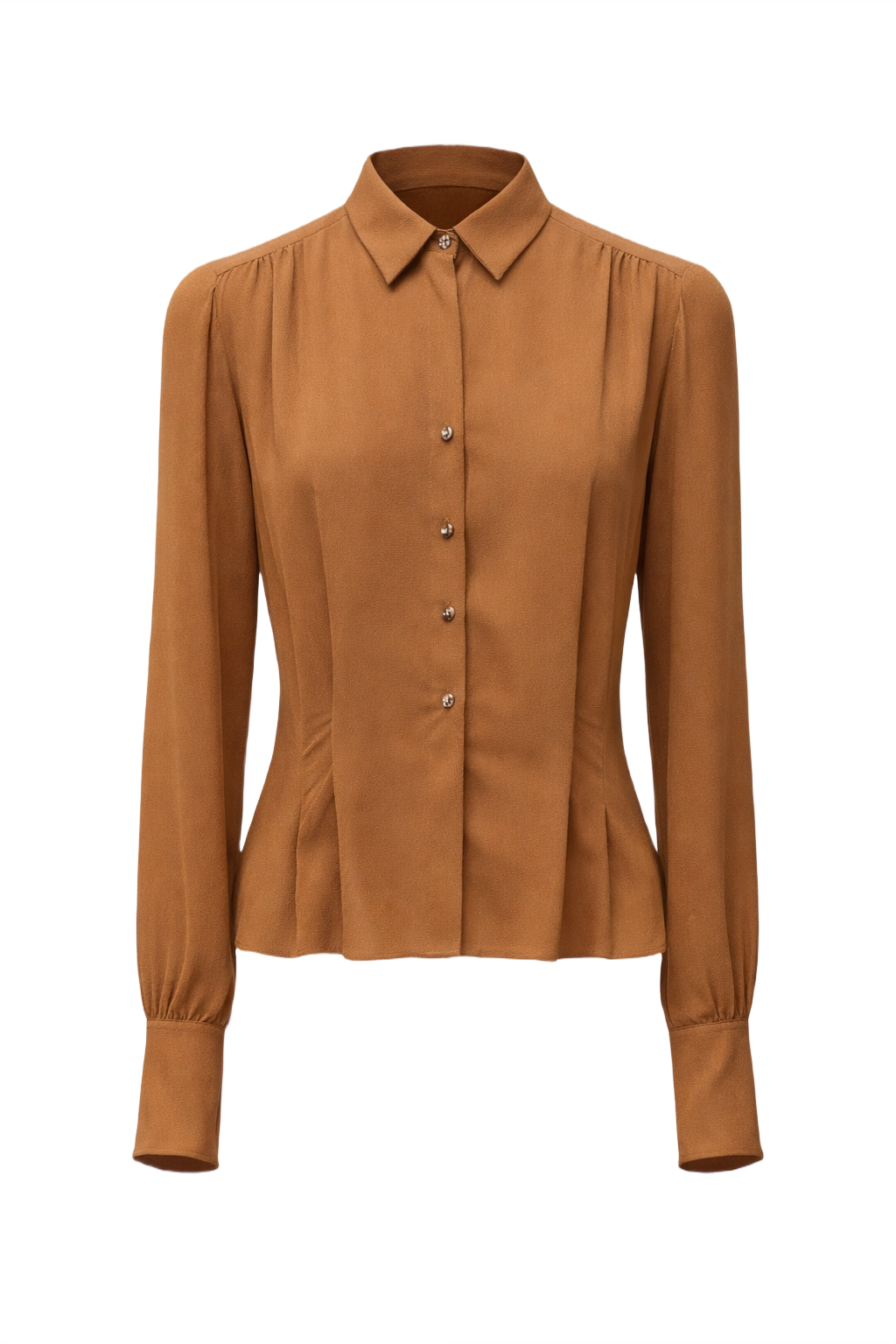 1930s Burnt Orange Silk Blouse - Front View