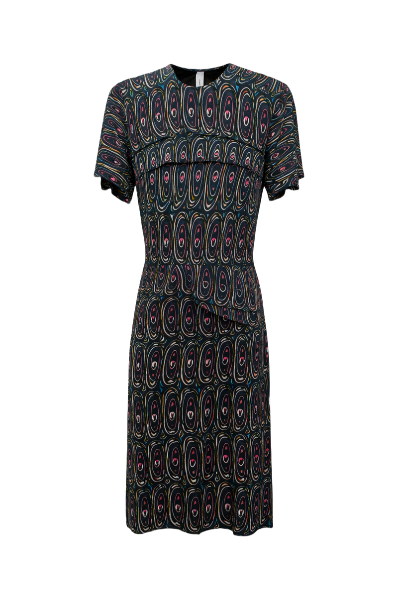1930s Multicolor Silk Dress - Front View