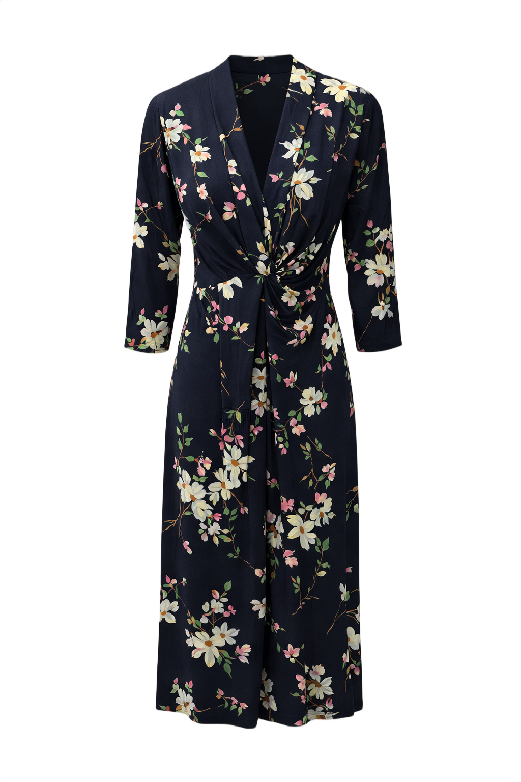 1930s Black Silk Dress - Front View