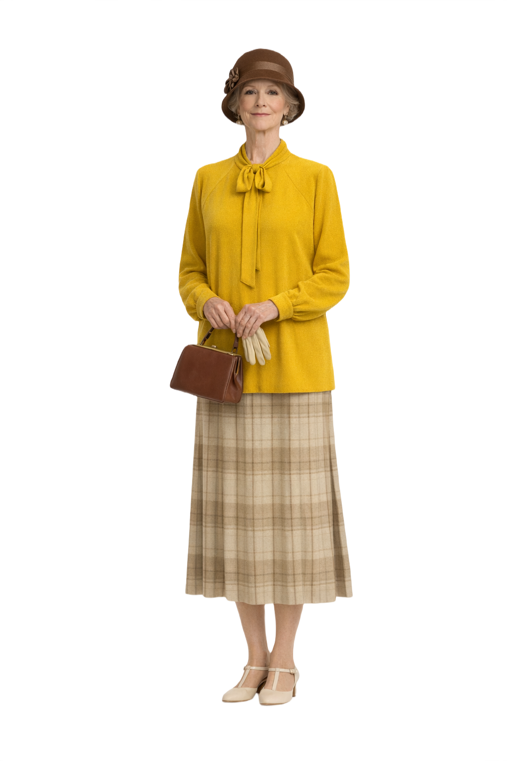 1930s Mustard Yellow Synthetic Blend Blouse - Model