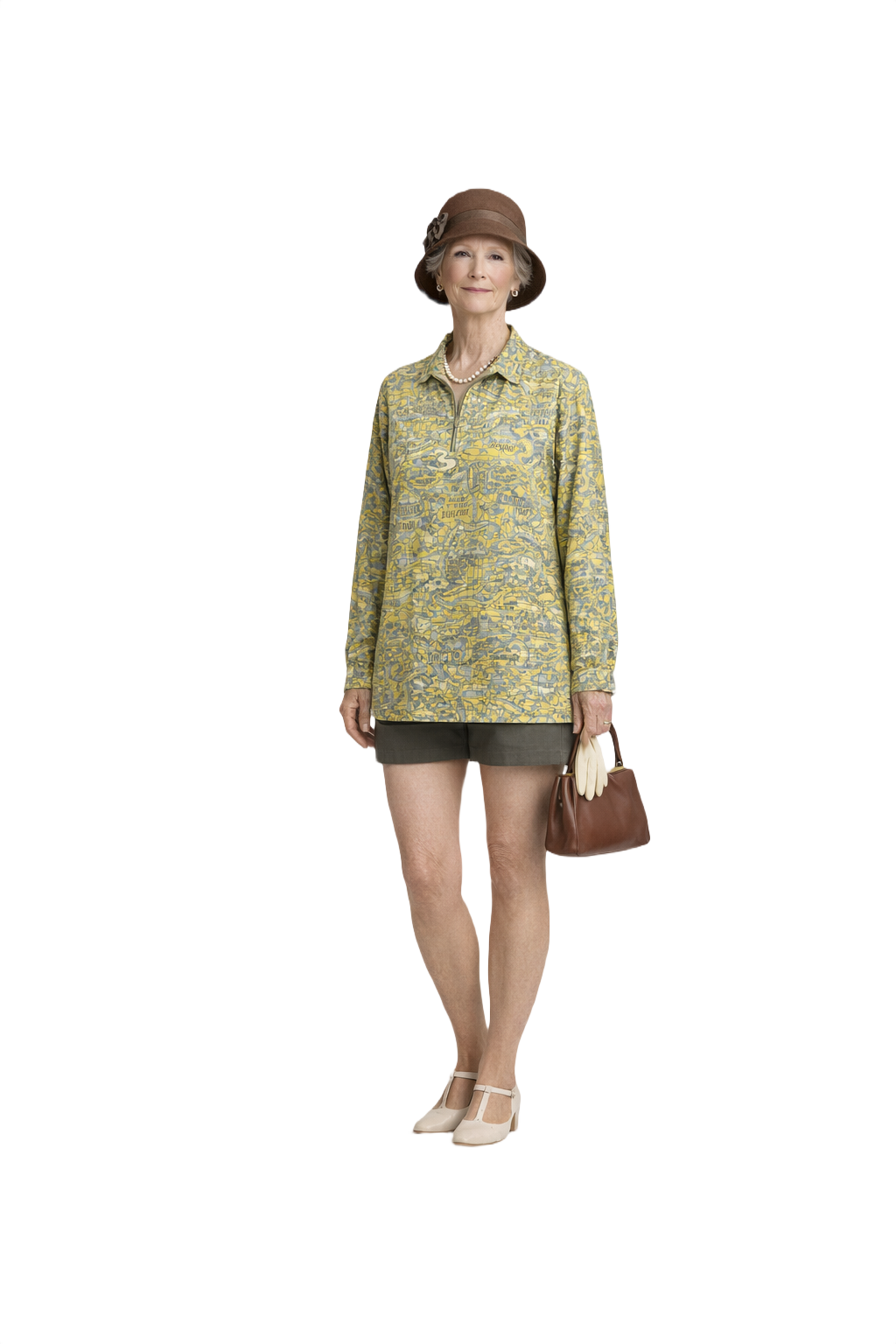 1930s Yellow Silk Blouse - Model