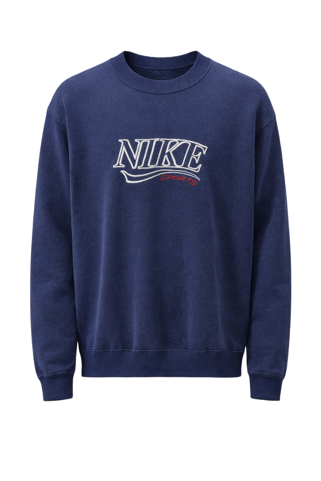 1990s Navy Blue Cotton Blend Sweater - Front View