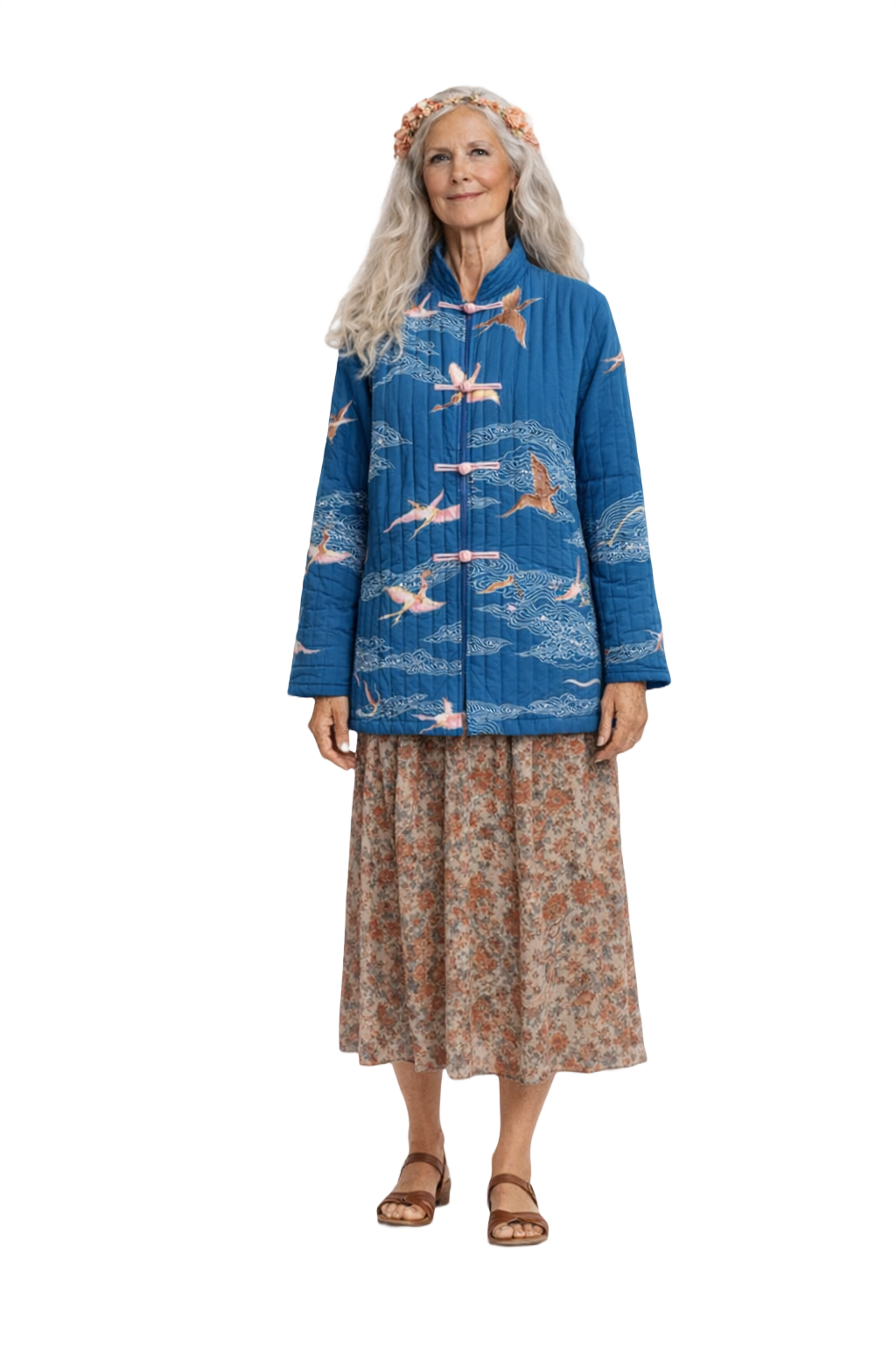 1970s Blue Polyester Jacket - Model