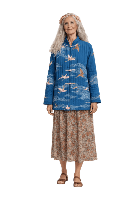 1970s Blue Polyester Jacket - Model