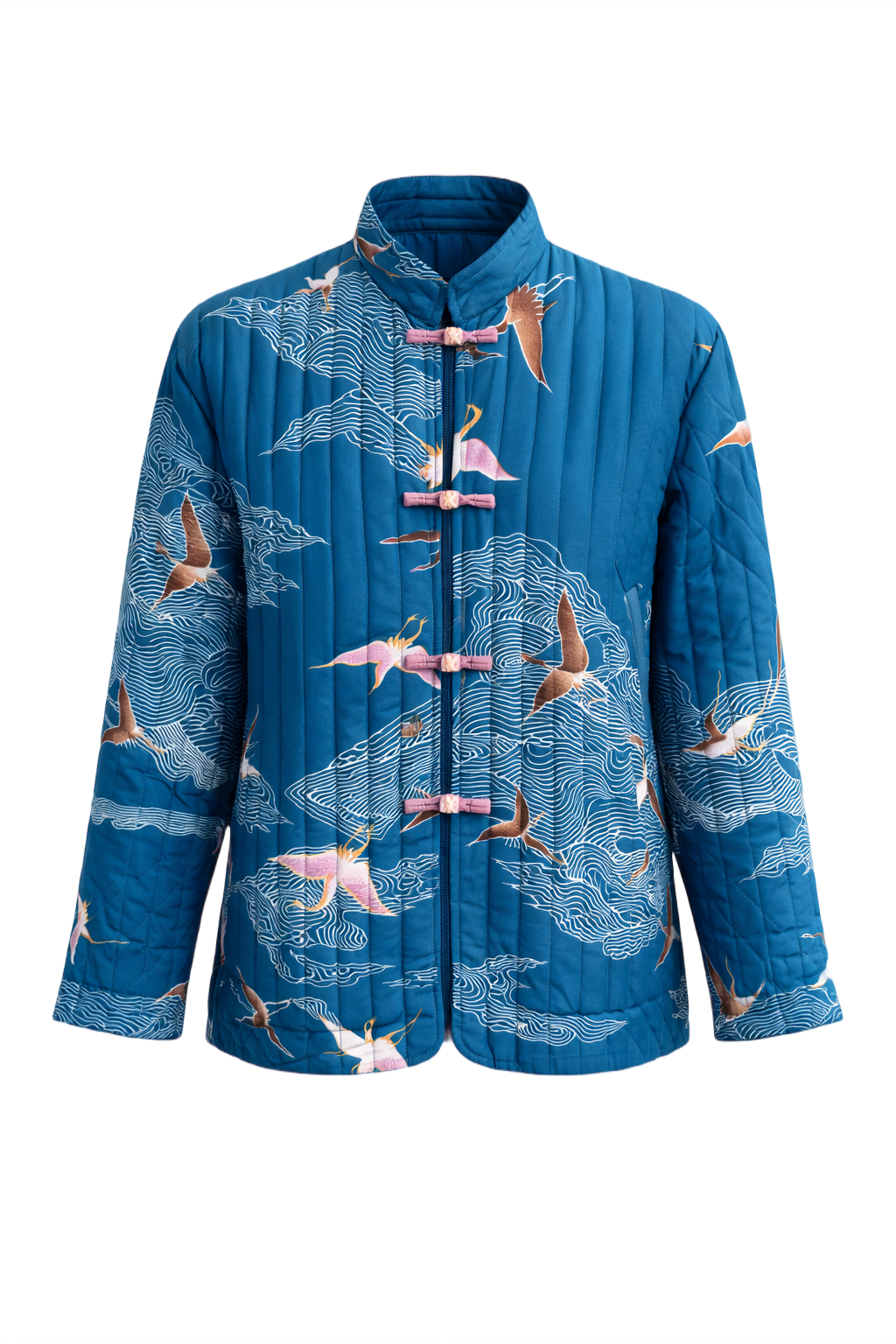 1970s Blue Polyester Jacket - Front View