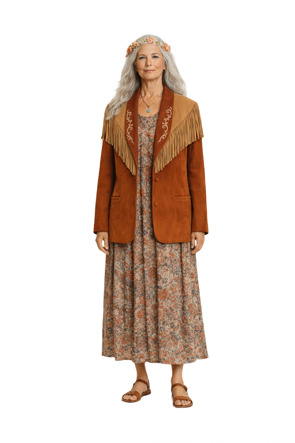 1970s Brown Suede Jacket - Model