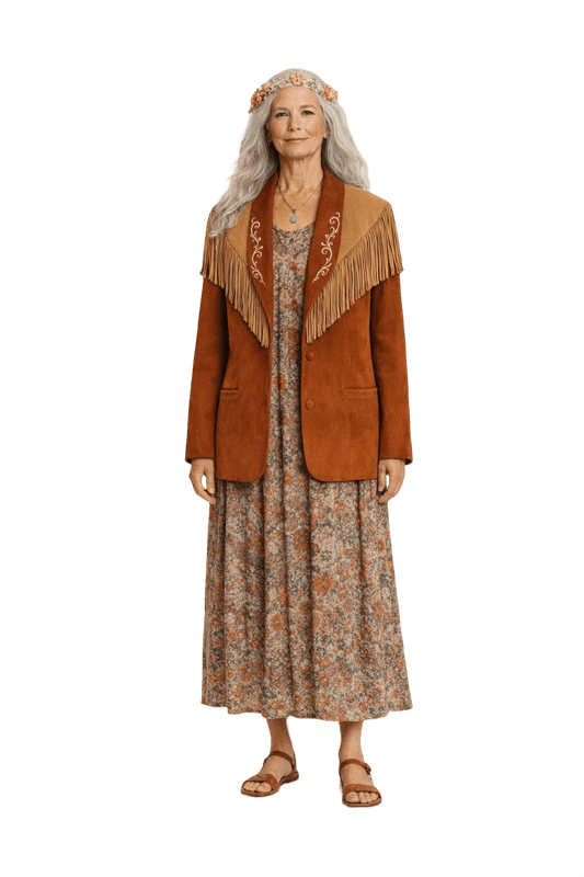 1970s Brown Suede Jacket - Model