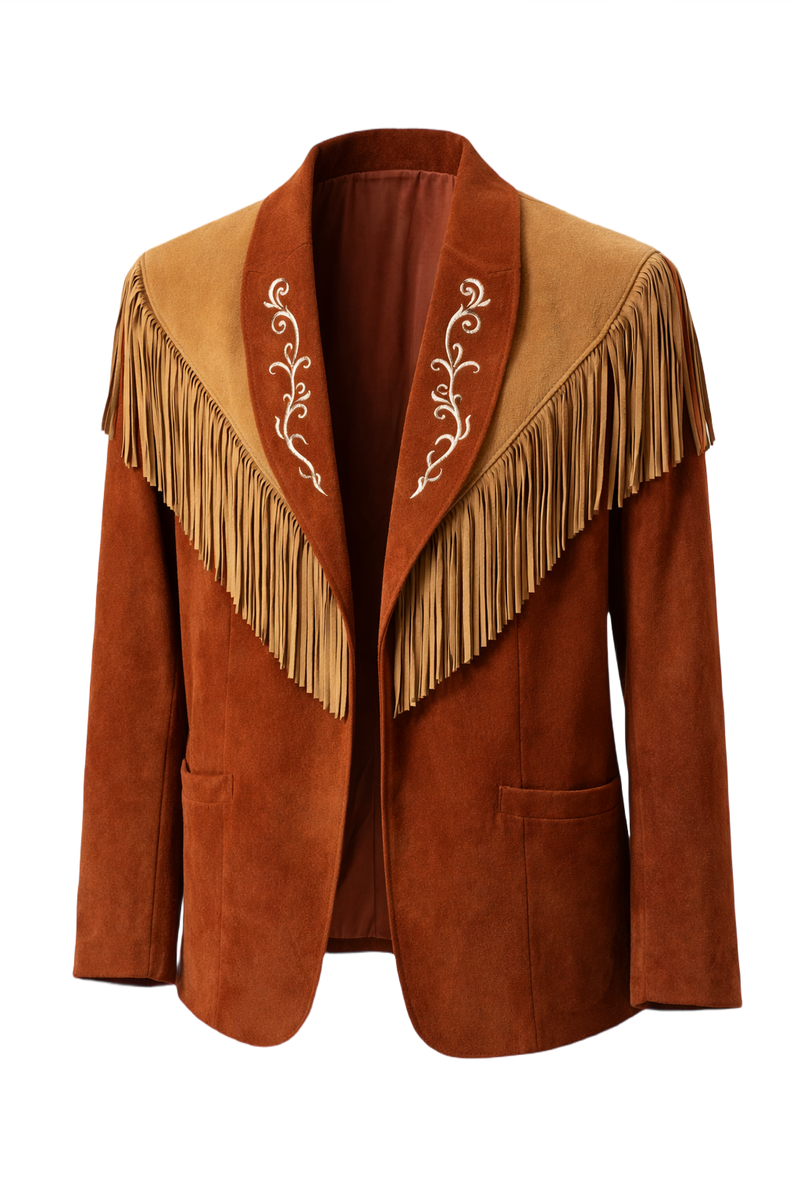 1970s Brown Suede Jacket - Front View