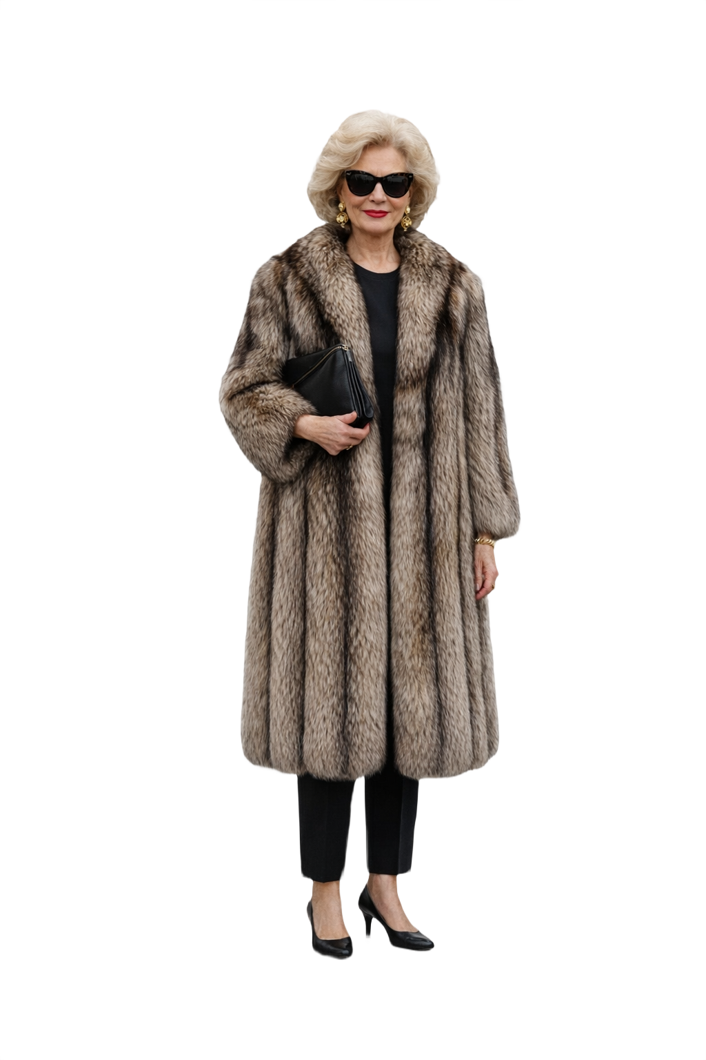 1980s Brown Fur Coat - Model