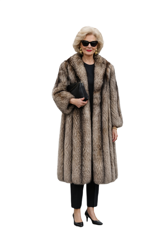 1980s Brown Fur Coat - Model