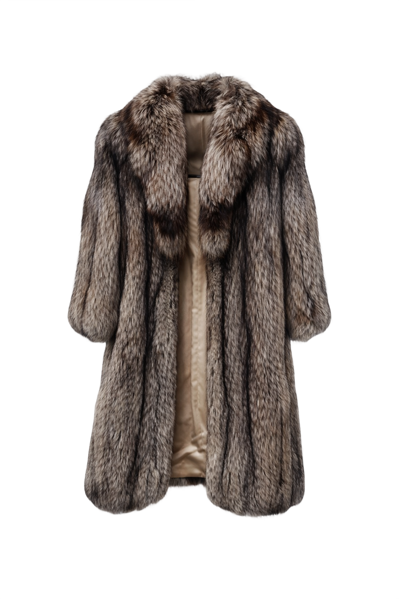 1980s Brown Fur Coat - Front View