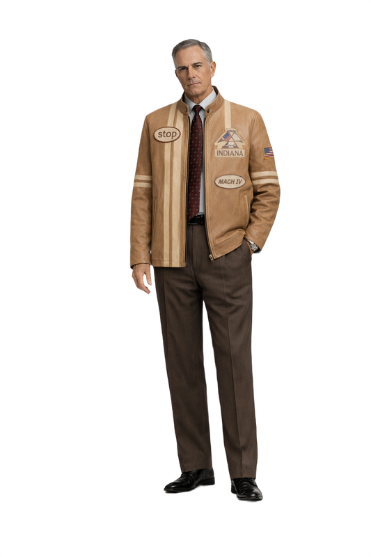 1990s Brown Leather Jacket - Model