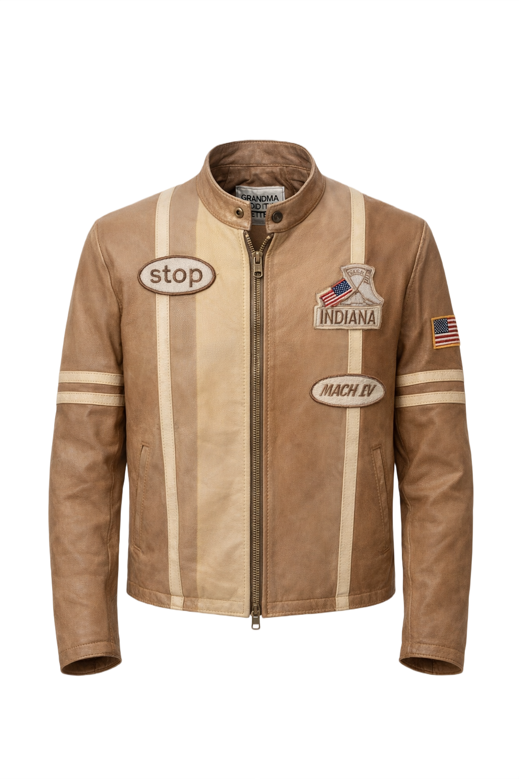 1990s Brown Leather Jacket - Front View