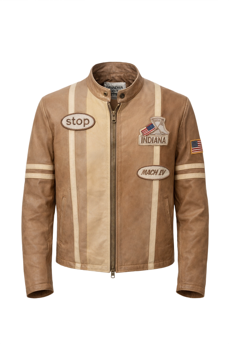 1990s Brown Leather Jacket - Front View