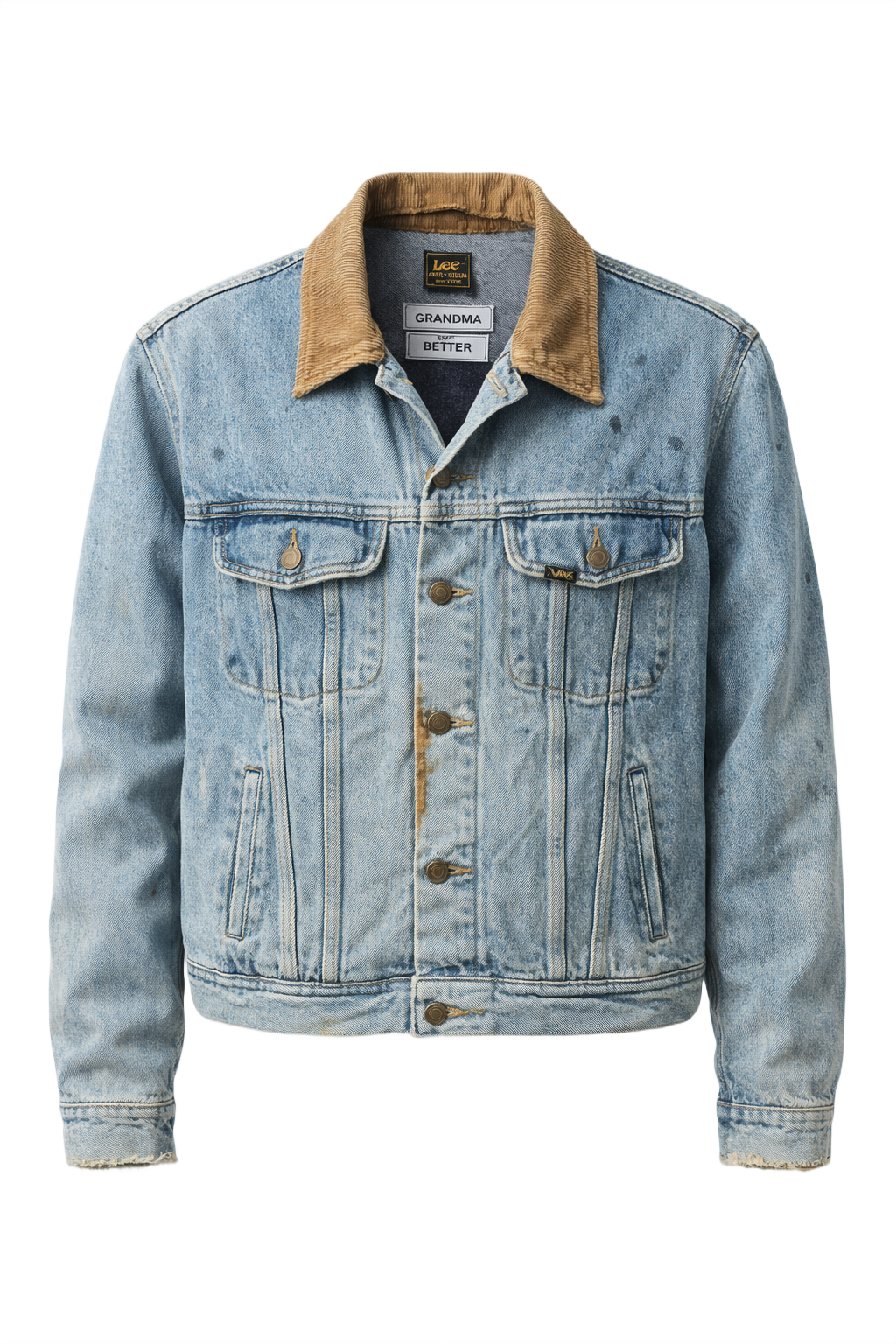 1990s Light Wash Blue Denim Jacket - Front View