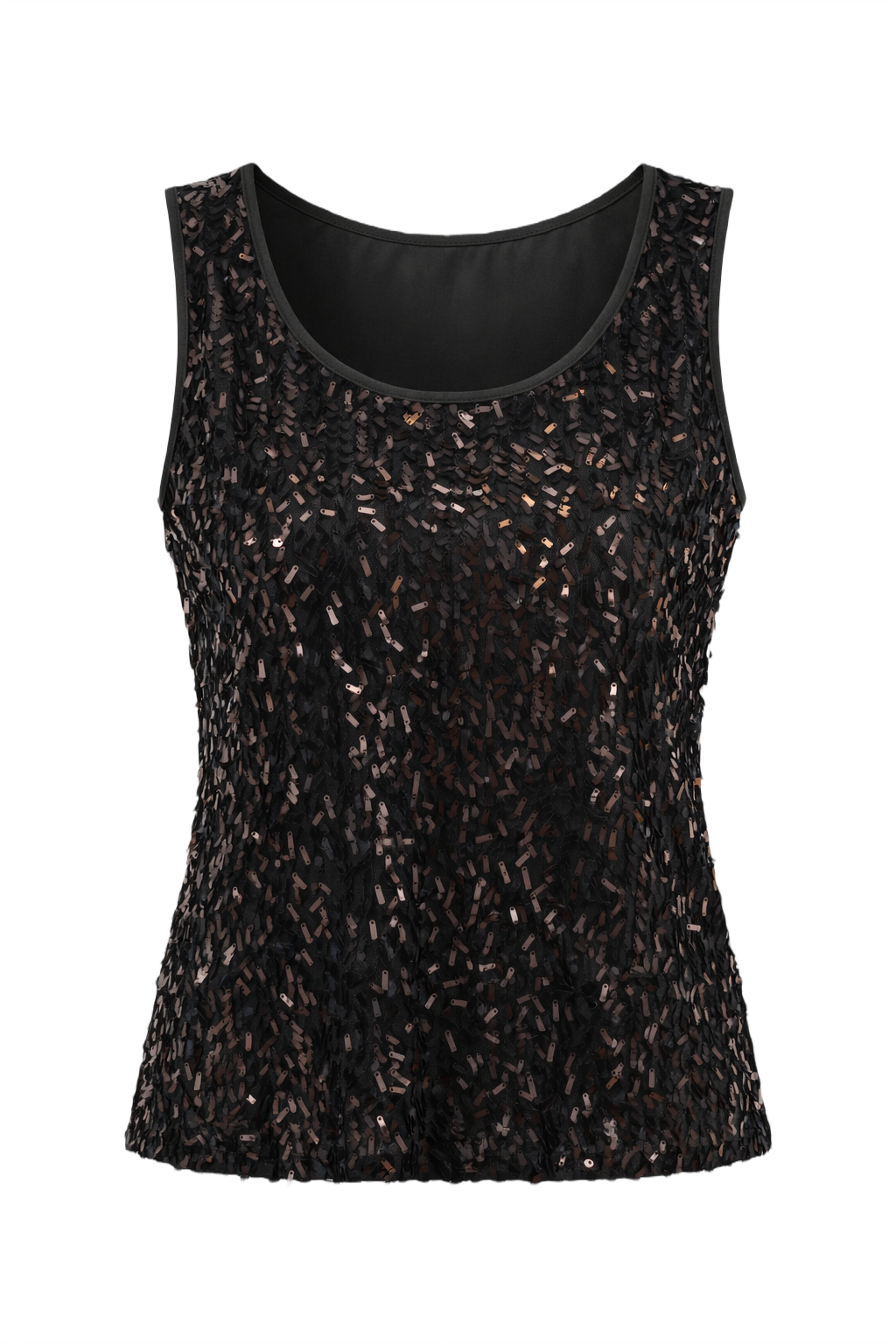 1990s Black Polyester Sleeveless Top - Front View