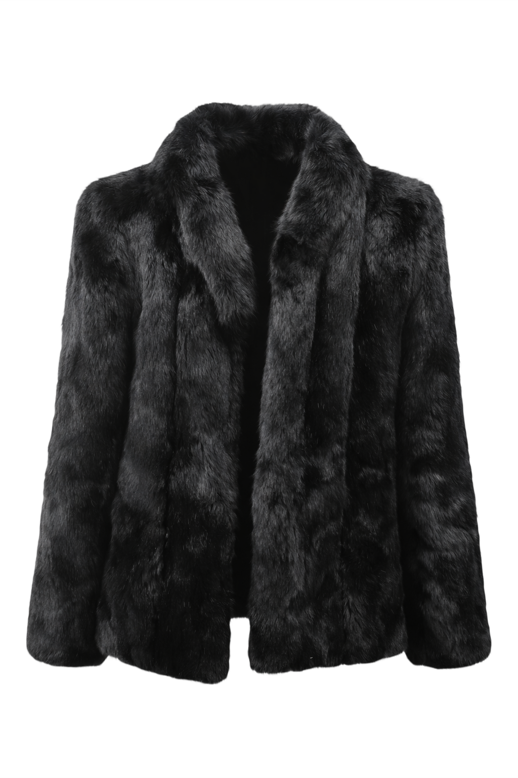 1980s Black Fur Coat - Front View